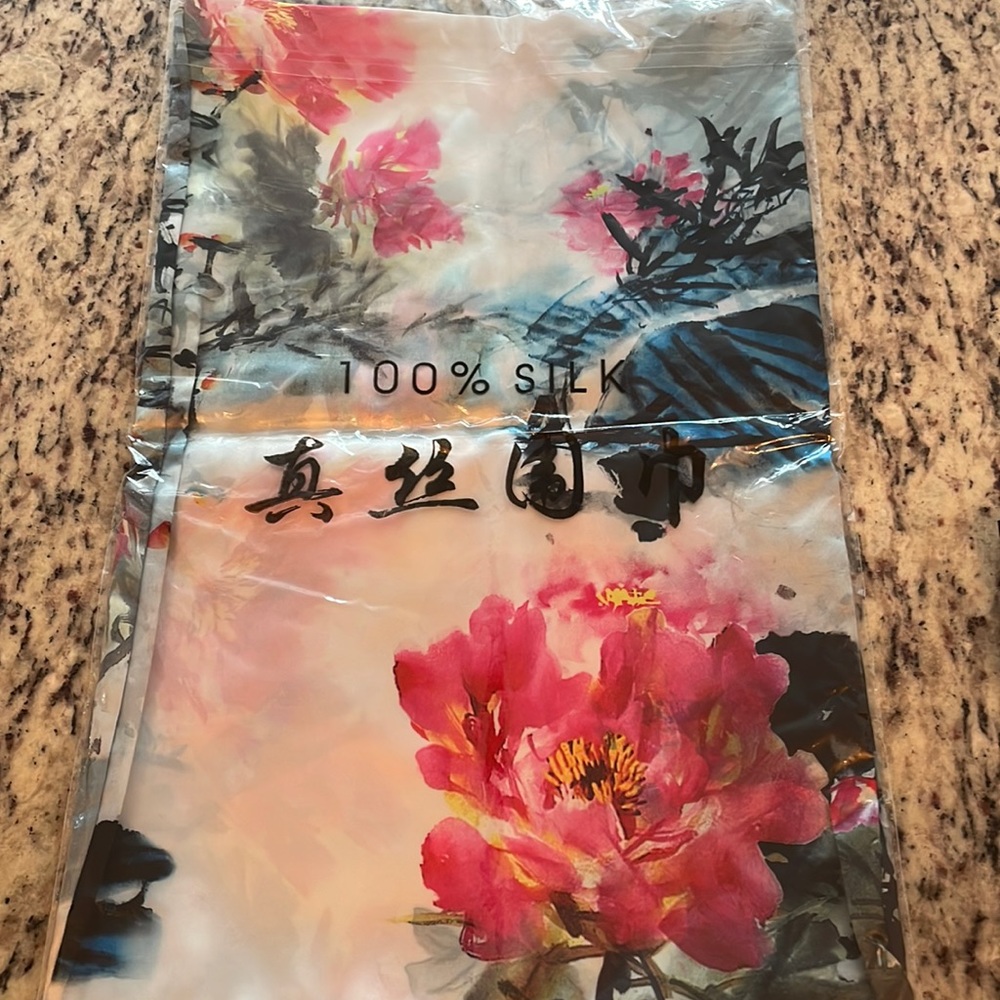 New flora silk scarf